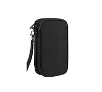 ISTOVO Cable de almacenamiento portátil carcasa impermeable multifuncional bolsa digital de doble capa USB línea de datos cargador enchufe organizador de viajes organizador electrónico negro