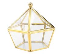 ISTOVO Caja de Anillo de Vidrio Caja de La Joyería de La Boda Cubierta de Cristal de Flor Inmortal Decoración Creativa de La Casa