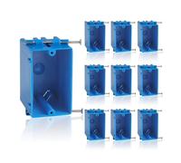 ISTOVO Caja Eléctrica una Sola Salida, Paquete 10, Nueva Caja Trabajo una Salida, Caja Tomacorrientes para Clavos, 18 Pulgadas Cúbicas, Caja Interruptores/Tomacorrientes.