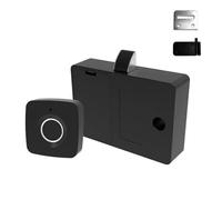 ISTOVO Cerradura Biométrica de Dactilares Cerradura Negra para Gabinete Sin Llave Cerraduras de Cajón Inteligentes Cerradura de Puerta Antirrobo Tiempo de Espera Prolongado