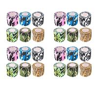 ISTOVO Cinta de Envoltura de 24 Rollos Una Granel (Colores Surtidos Y Camuflados Al Azar) Cinta de Primeros Auxilios Veterinaria Adhesivo Autoadhesivo