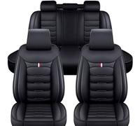 ISTOVO Fundas de Cuero para Asientos de Coche Passat B5/B6/B8, Golf 4/5/7 2000-2024, Delanteros y Traseros, Impermeable, Cómodo Protector Interior, Accesorios, Negro