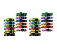 ISTOVO Hebilla de Seguridad de Liberación Rápida con Collares Reflectantes para Gatos de 24 Piezas con Campana (12 Colores)