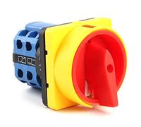 ISTOVO Interruptores Aisladores de Desconexión de 4 de 20A Off-On Lw26Gs Ca10 Interruptor de Leva Giratorio con Candado de 48X48 Mm