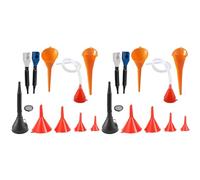 ISTOVO Juego de 20 Embudos Automotrices, Embudos de Aceite de Cuello de Plástico, Embudo A Presión, Embudos de Ángulo RectoEmbudos de Combustible de Boca