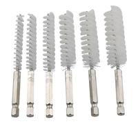 ISTOVO Juego de 6 Piezas Cepillos de Alambre para Taladro de 8-19 mm, con Varilla Hexagonal, Desbarbadores de Tubos, de Nailon, de 1/4 de Pulgada, para Limpieza de Taladros.