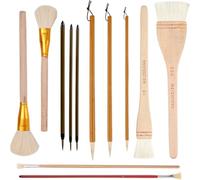 ISTOVO Juego de Pinceles de Esmalte de Cerámica de 12 Piezas Formas Surtidas para Cerámica, Acuarela-Cepillos de Arte de Cerdas de Lana para Artistas