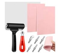 ISTOVO Kit de FabricacióN de Sellos de Goma, Kit de Herramientas de ImpresióN de Bloques, Cortador de LinóLeo con 6 Hojas, Papel de Calco para Tallado de Sellos Artesanales