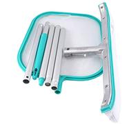 ISTOVO Kit de Mantenimiento de Piscinas con Red para Quitar Hojas, Poste TelescóPico de 18 Pulgadas, Cepillo para Fregar, Barrido Limpio de Desechos de, Pisos, Escalones