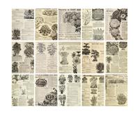 ISTOVO Libro de Material de Manual Retro Paquete de Material Base de Bricolaje Serie de Inspiración Retro Manual Retro Papel de Respaldo,D