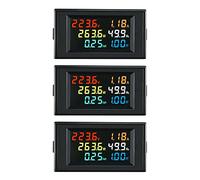 ISTOVO Monitor de CA 3X 6 en 1 D69-2058 AC Digital Voltaje y Corriente Frecuencia de Potencia Factor de Electricidad Medidor de Electricidad