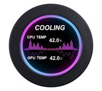 ISTOVO Pantalla LCD IPS Redonda de 2,1 Pulgadas con Cobertura DIY, Refrigeración Líquida de 360° para PC, CPU, GPU, Monitor para Aida64, Color Negro.