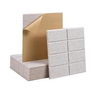 ISTOVO Paquete de 12 Paneles Acústicos Autoadhesivos de Espuma Insonorizante de Alta Densidad para, Puertas y Oficinas en Casa, Color Camello