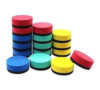 ISTOVO Paquete de 16 Mini Borradores de Borrado en Seco Borradores de Pizarra MagnéTicos Limpiadores de Pizarra Borradores en Seco Limpiador (4 Colores, 2 X 2 Pulgadas)