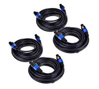 ISTOVO Paquete de 4 cables Speakon macho a Speakon de 25 pies, cable de audio profesional AWG calibre 12 AWG con bloqueo giratorio
