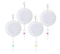 ISTOVO Paquete de 4 hilanderos de viento de sublimación de 8 pulgadas, con 4 bolas de cola en espiral, molinillos de viento al aire libre para jardín y patio