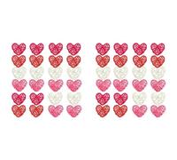 ISTOVO Paquete de 48 Corazones de RatáN para el DíA de San ValentíN, Adorno de Bola de RatáN para el DíA de San ValentíN, DecoracióN DIY para el DíA de San ValentíN