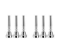 ISTOVO Paquete de 6 Boquillas para Trompeta, Boquilla Plateada 7C 5C 3C para Principiantes, MúSicos Profesionales