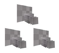 ISTOVO Paquete de 72 paneles de espuma insonorizados de 1 x 12 x 12 pulgadas, aislamiento acústico para estudio de grabación, sala de juegos