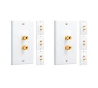 ISTOVO Paquete de 8 Placas de Pared de Alambre de Altavoz 1.0 de Una Sola Banda (Placa de Pared con Conector Banana) para 1 Altavoz, Color