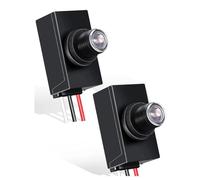 ISTOVO Sensor de Anochecer una Amanecer de 2 Piezas para IluminacióN Exterior 120-277V Interruptor FotoeléCtrico Sensor de Luz de FotocéLula