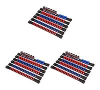 ISTOVO Soporte del Organizador del Zócalo del ABS, Unidad de 1/4 Pulgada x 96 Clips, Unidad de 3/8 Pulgada x 90 Clips, Unidad de 1/2 Pulgada x 72 Clips, Conjunto de 6 Piezas