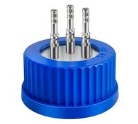 ISTOVO Tapón de Seguridad para Botella GL45 de Gran Tamaño, de Acero Inoxidable 304, para Uso en Laboratorio, Esterilizable en Autoclave, de 3 Puertos.