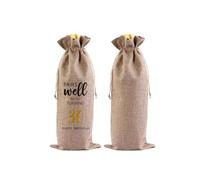 ISTUSHEWILL Bolsas de vino para decoración - Bolsas de Navidad de arpillera para fiestas de vacaciones de invierno, suministros, regalos de 30 cumpleaños para mujeres, Brown, Bolsa de vino tinto