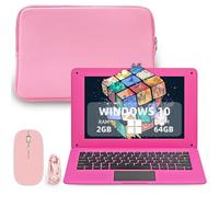 iSTYLE - Ordenador portátil Mini portátil, 2 GB RAM 64 GB Storage, Quad Core CPU, USB 3.0, WiFi, HDMI, BT, soporta 1T TF-Card Ordenador portátil Netbook(Color Rosa y Teclado inglés)