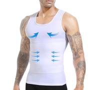 ISUP Camiseta de compresión para Hombre Que Adelgaza el Cuerpo Shaper - Blanco - Large