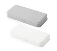 iSuperb 2PK Estuche Escolar Silicona Pequeña Caja de Lápices de Colores Bolsa para Lapices Estudiante Plumier Colegio Color Sólido Pencil Cases Box 20.5 x 9.3 x 3cm (Blanco+ Gris)