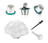iSuperb 3 Piezas Reutilizables Cápsulas De Café con Adhesivos de 60 Piezas Recargable Cápsulas Filtros Acero inoxidable Accesorio Adecuado Compatible con máquinas originales Nespresso