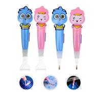 iSuperb 4 Piezas Bolígrafo para punto de cruz diamante, Pluma de Punto de Diamante con Luz LED, Diamond Painting Tools Drill Pen, Baterías Reemplazables -Color Al Azar (4 Piezas)