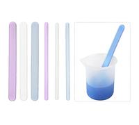 iSuperb 6PCS Varilla para Agitar de Silicona Redondo Plano Mezclar de Palos de Epoxi Reutilizable Palos de Mezcla de Resina Agitador Barra de Agitación de Silicona (6 sticks)