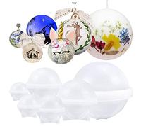 iSuperb Bola de Moldes Silicona Resina DIY Creativo Joyería Colgante Cristal Fabricación Artesanías con Agujero (Bola de resina)