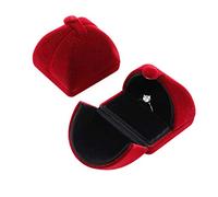 iSuperb Cajas para Joyas Franela Doble Abierta Anillo Pendiente Colgante Collar Pulsera Almacenamiento Caja de Regalo Ring Jewelry Box para Bodas de Compromiso, 6.5x6x5cm