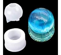iSuperb Molde Resina Epoxi Molde de Bola de Cristal con Base Molde Silicona Sphere Resin Mold para DIY Manualidades Bola de Cristal (Transparente)