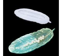iSuperb Moldes de Silicona para Resina con Forma de Pluma Molde de Resina Epoxi para Bandeja de Joyería y Plato de Anillo | Decoración del Hogar (Transparente)
