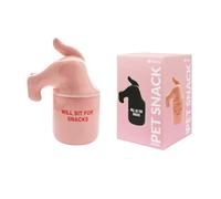 isura - Bote para premios original “Will sit”. Recipiente para comida de mascota Tarro para chuches de mascotas. Bote para conservar alimentos de cerámica. 12x20 cm (Rosa)