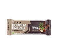 Iswari Buddha Energy Bar - Snack Food Bar, Algarroba y Avellana flavor, Vegan, 15 bars (35g each)