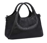 Iswee Black Leather Purse Women's Crossbody Handbags and Purses for Women Bags Satchel Ladies Handbags Tote Bag Designer Hobo Purses with Pockets (Black)