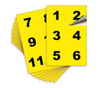 iSYFIX Calcomanías amarillas con números consecutivos de 1 a 50, 3 pulgadas, 1 juego, vinilo autoadhesivo de alta calidad, ideal para inventario, almacenamiento, organización, cajas, contenedores