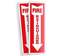 iSYFIX Fire Extinguisher Sign - 2 Pack 4x12 Inch - 100% Rust Free .040 Aluminum Signs, Laminated for Ultimate UV, Weather, Scratch, Water and Fade Resistance, Indoor and Outdoor