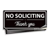 iSYFIX No Soliciting Signs Pegatinas para casa y negocio Paquete de 4 7 x 3 pulgadas Vinilo autoadhesivo premium laminado para mxima resiste