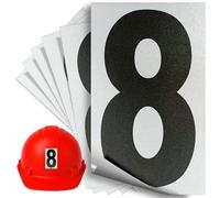 iSYFIX Pegatinas de vinilo negro con números 8 (ocho) - Paquete de 6 calcomanías de 2 pulgadas - Calcomanías de alta calidad, fondo blanco y preespaciadas para buzón, carteles, ventanas, puertas, coches, camiones, hogar, negocios, dirección, interior y exterior