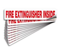 iSYFIX Pegatinas interiores de extintor de incendios para vehculos Paquete de 10 de 12 x 2,5 pulgadas Calcomanas de vinilo autoadhesivas la
