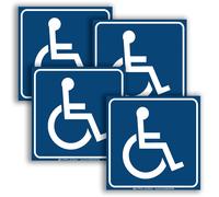 iSYFIX Pegatinas para discapacitados, smbolo Paquete de 4 pegatinas plateadas reflectantes de 3.0 x 3.0 in Vinilo autoadhesivo laminado para