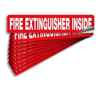 iSYFIX Seal adhesiva interior para extintor de incendios, paquete de 10, 12 x 2,5 pulgadas, calcomanas de vinilo reflectantes autoadhesivas, la
