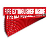 iSYFIX Seal adhesiva interior para extintor de incendios, paquete de 10, 9 x 1,7 pulgadas, calcomanas de vinilo autoadhesivas laminadas para re