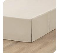 ISZI Faldon para Cama Cubre Canape Cama Falda Gota Extra Volante Falda de Cama de Colcha 120/140/150/180CM Plisado de Fácil Cuidado Lavable A Máquina, Volantes de 35 CM,Beige,180 * 200+35cm